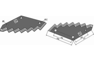 Couteau carbure de mélangeuse à vis verticale type Trioliet - 31841 ; 05819