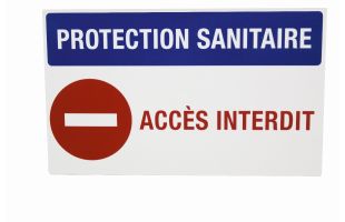 Panneau Accès interdit protection sanitaire - 33 x 20cm